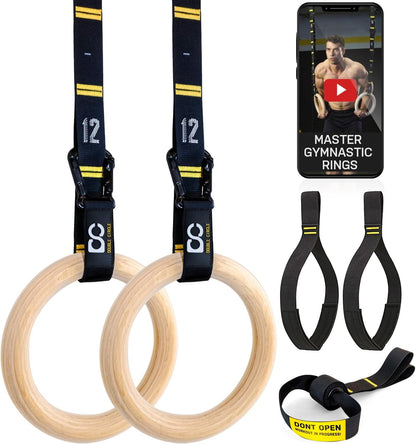 Double Circle Wood Gymnastics Rings 